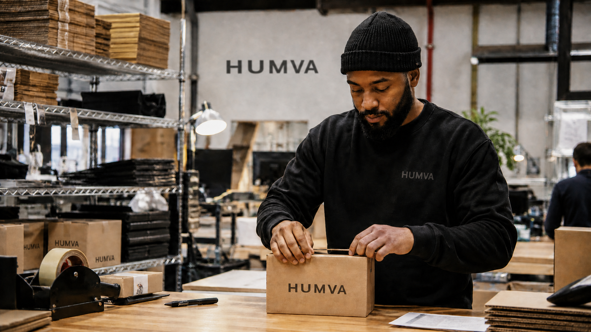 Humva curated lifestyle products in a neutral living room