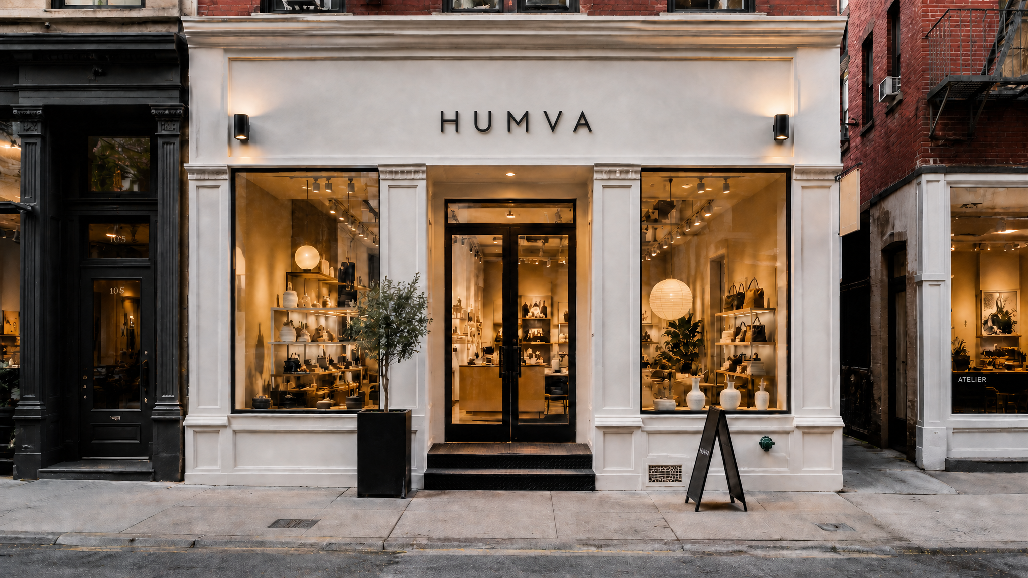 Curated Humva home goods in a bright premium interior
